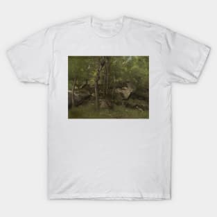 Rocks in the Forest of Fontainebleau by Jean-Baptiste-Camille Corot T-Shirt